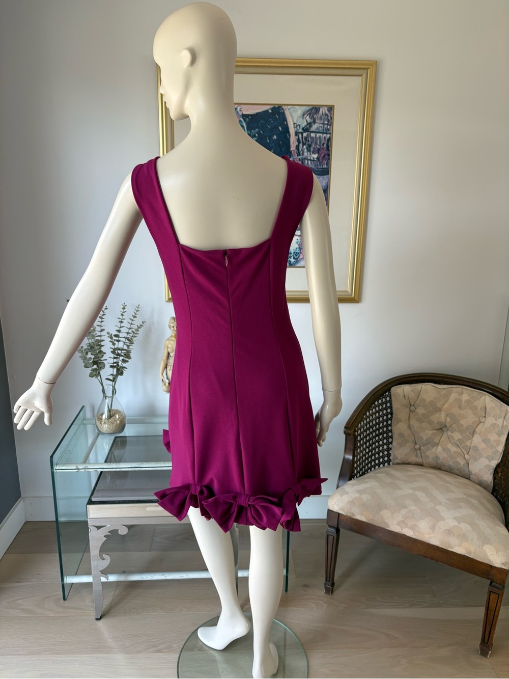 Adelyn Rae Magenta Square-Neck Ruffle Hem Mini Dress - Picture 2 of 4